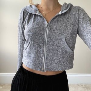 Urban outfitters cropped grey zip up size S